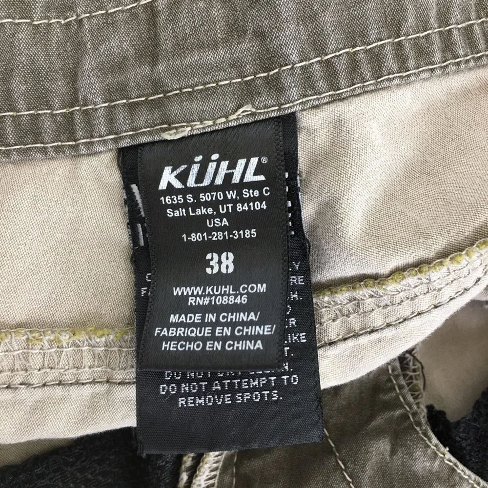Kuhl Mens Cargo Shorts Green Taupe Size 38